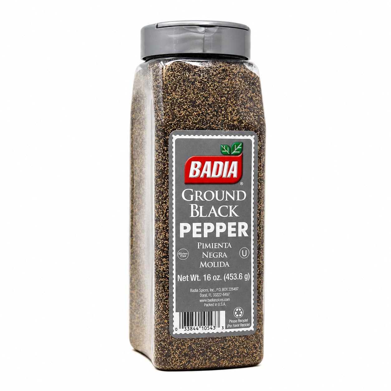Badia front label on 16 oz jar showing brand and product benefits