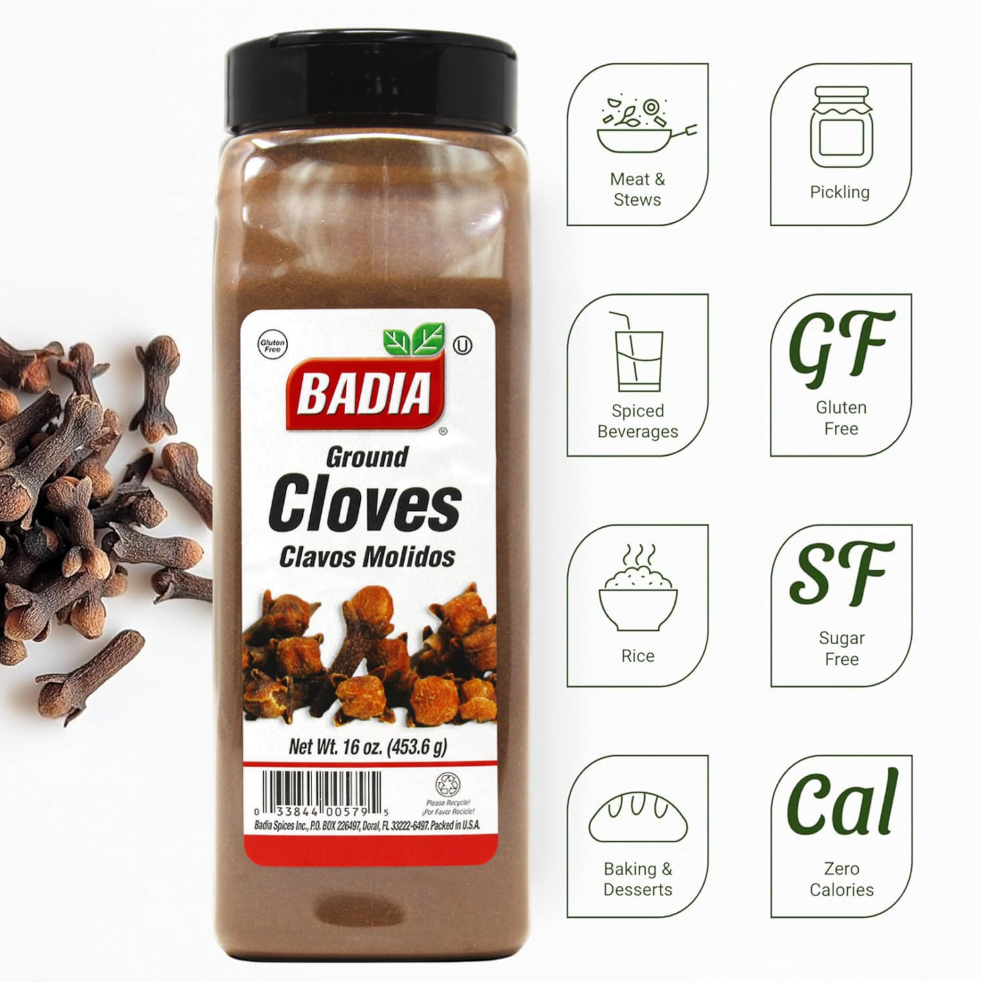 Badia close-up of ground cloves texture highlighting aroma and fine grind benefit