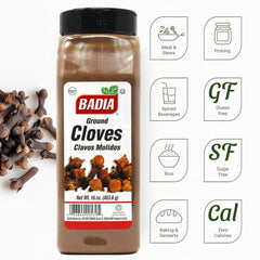 Badia close-up of ground cloves texture highlighting aroma and fine grind benefit