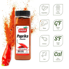 Badia open container showing fine paprika texture and ease of scooping for cooking