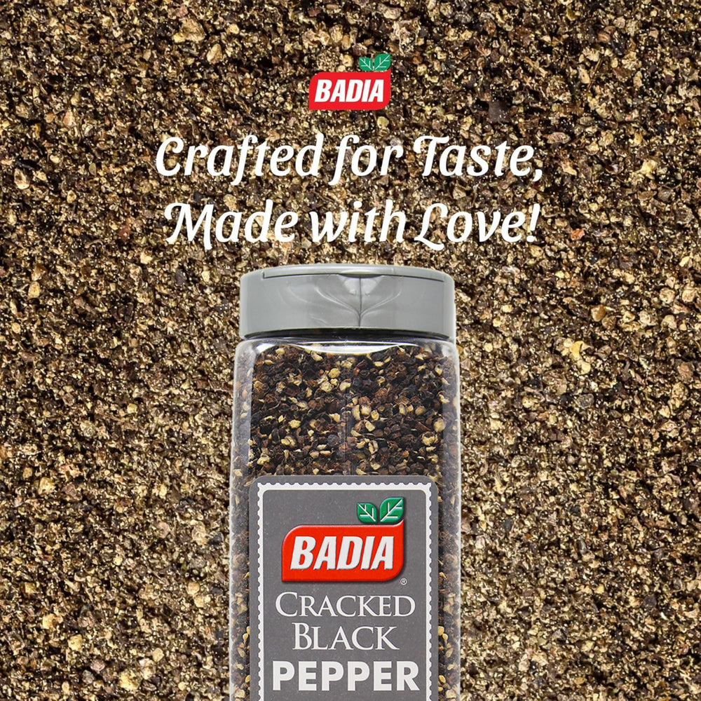 Badia cracked pepper sprinkled on steak adding crusty texture benefit
