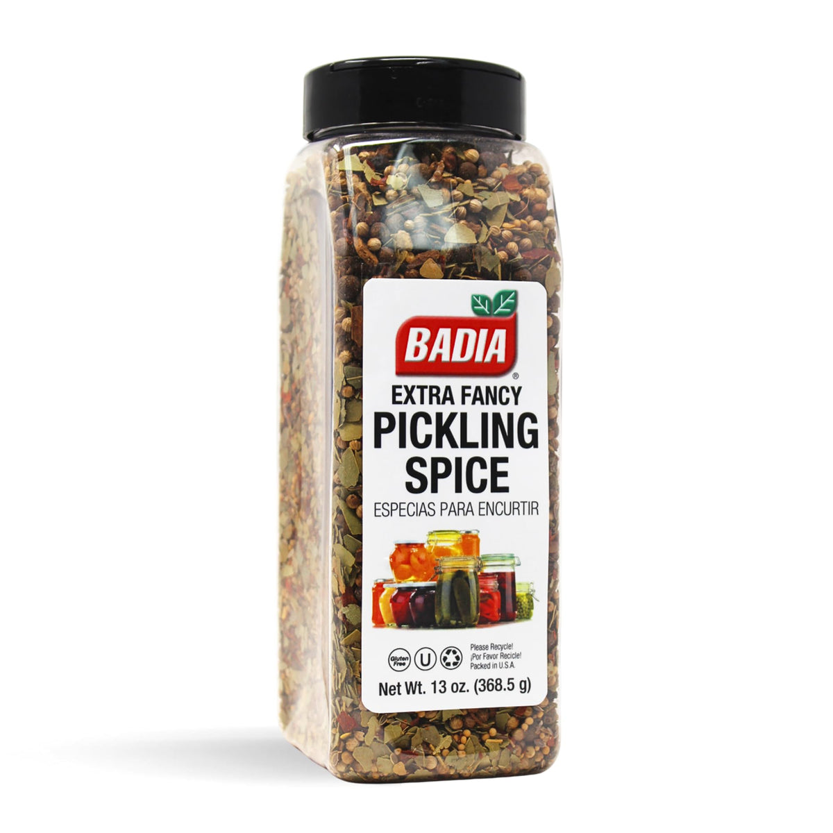 Badia pickling spice front packaging showing label and resealable bottle for convenience