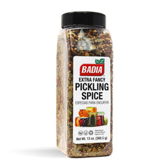 Badia pickling spice front packaging showing label and resealable bottle for convenience