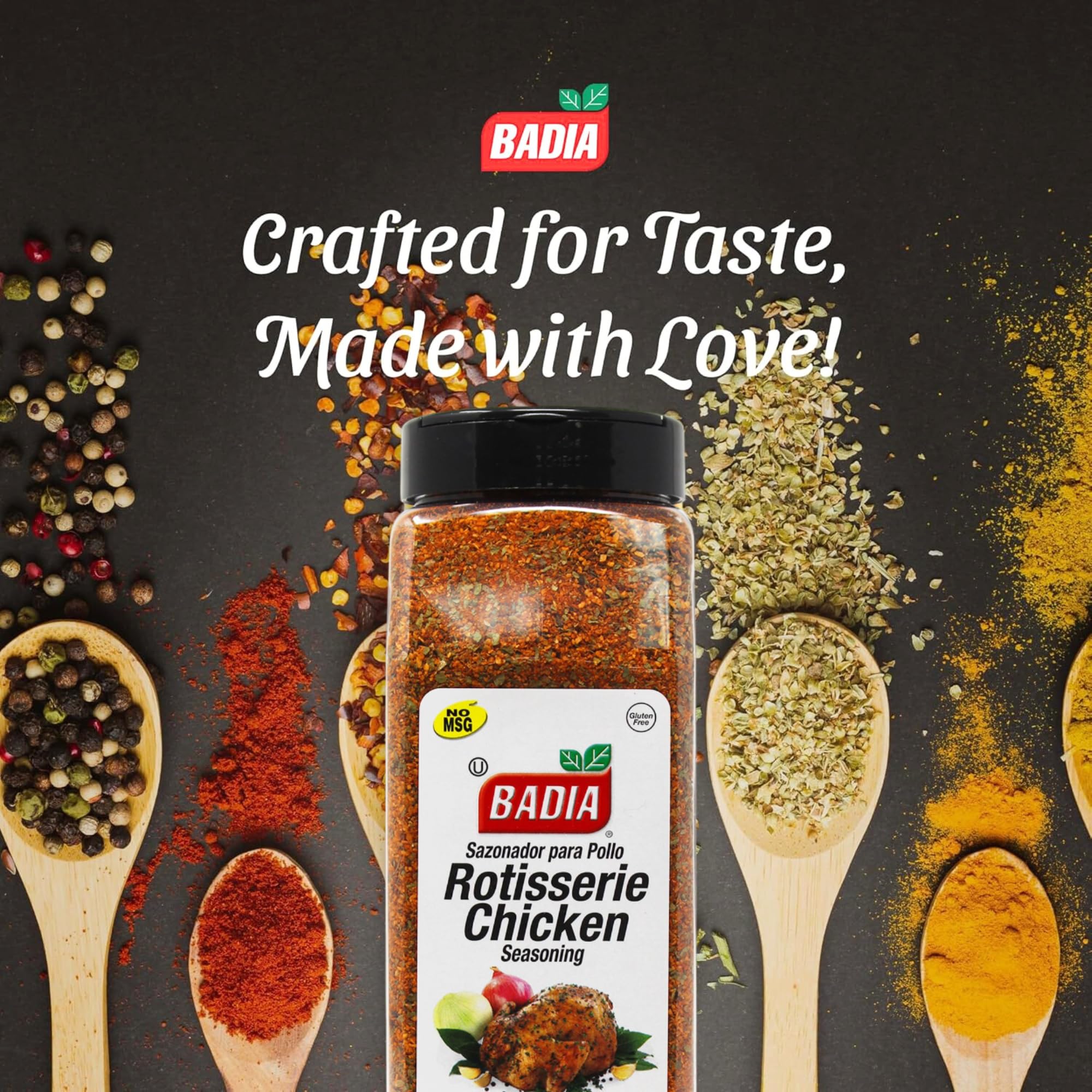Badia close-up label detail displaying ingredients and brand reliability