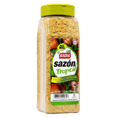 Badia front label showing product name and bold tropical appeal for easy recognition