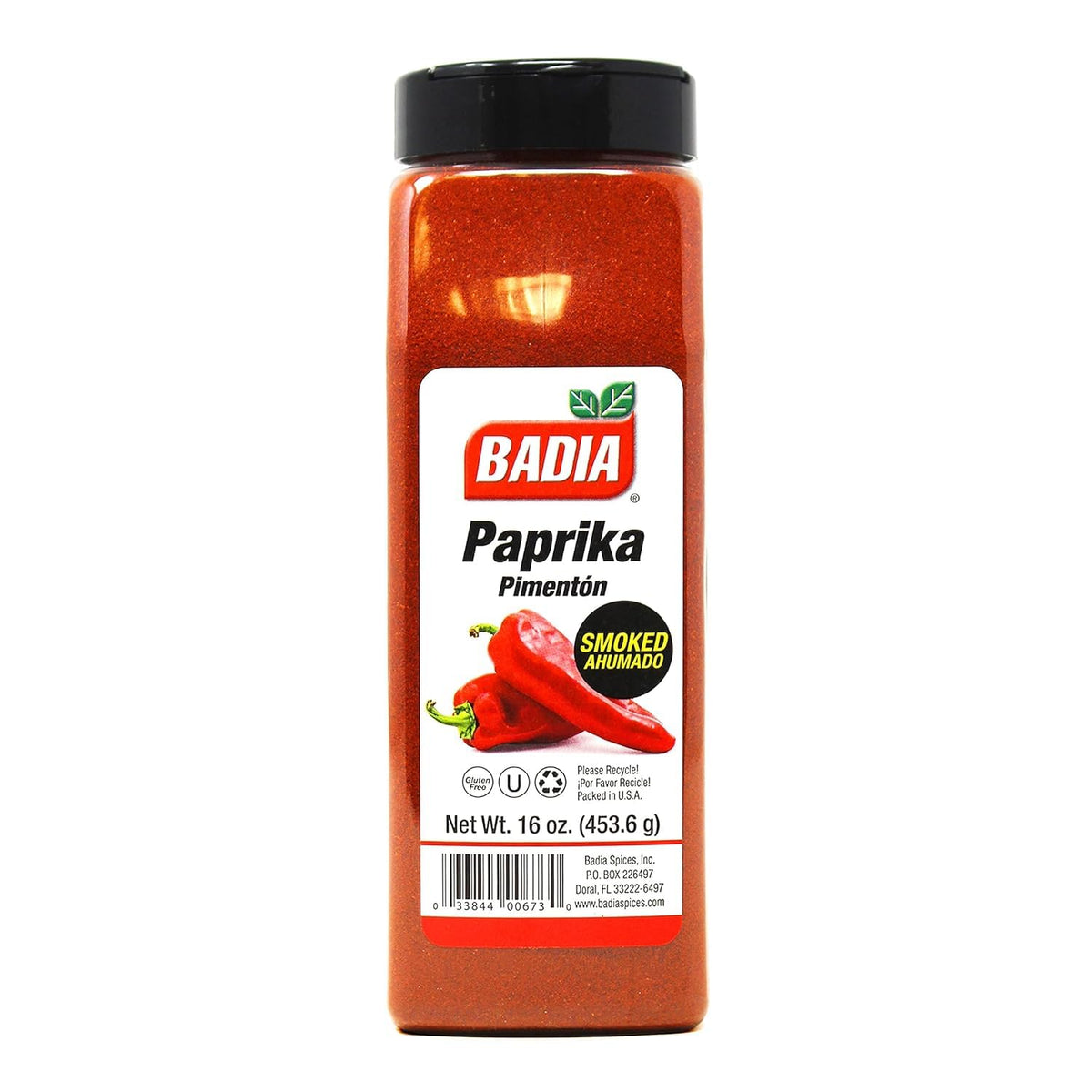 Badia smoked paprika front jar showing label and rich red color for bold flavor