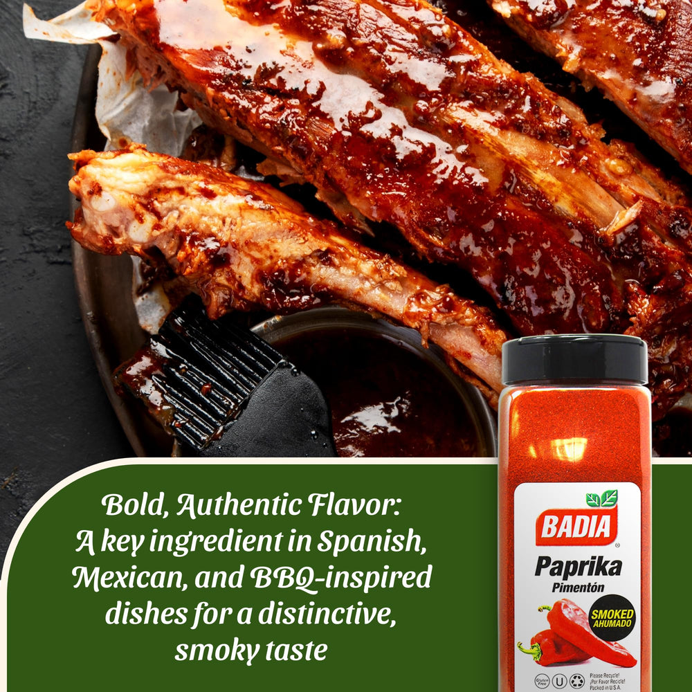 Badia smoked paprika on spoon portion demonstrating easy measuring and seasoning benefit