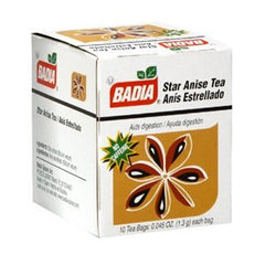 Badia star anise tea pack front view showing convenient portioned spice infusion