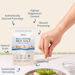 Close-up of Baha Sea Salt flaky crystals highlighting texture and finish