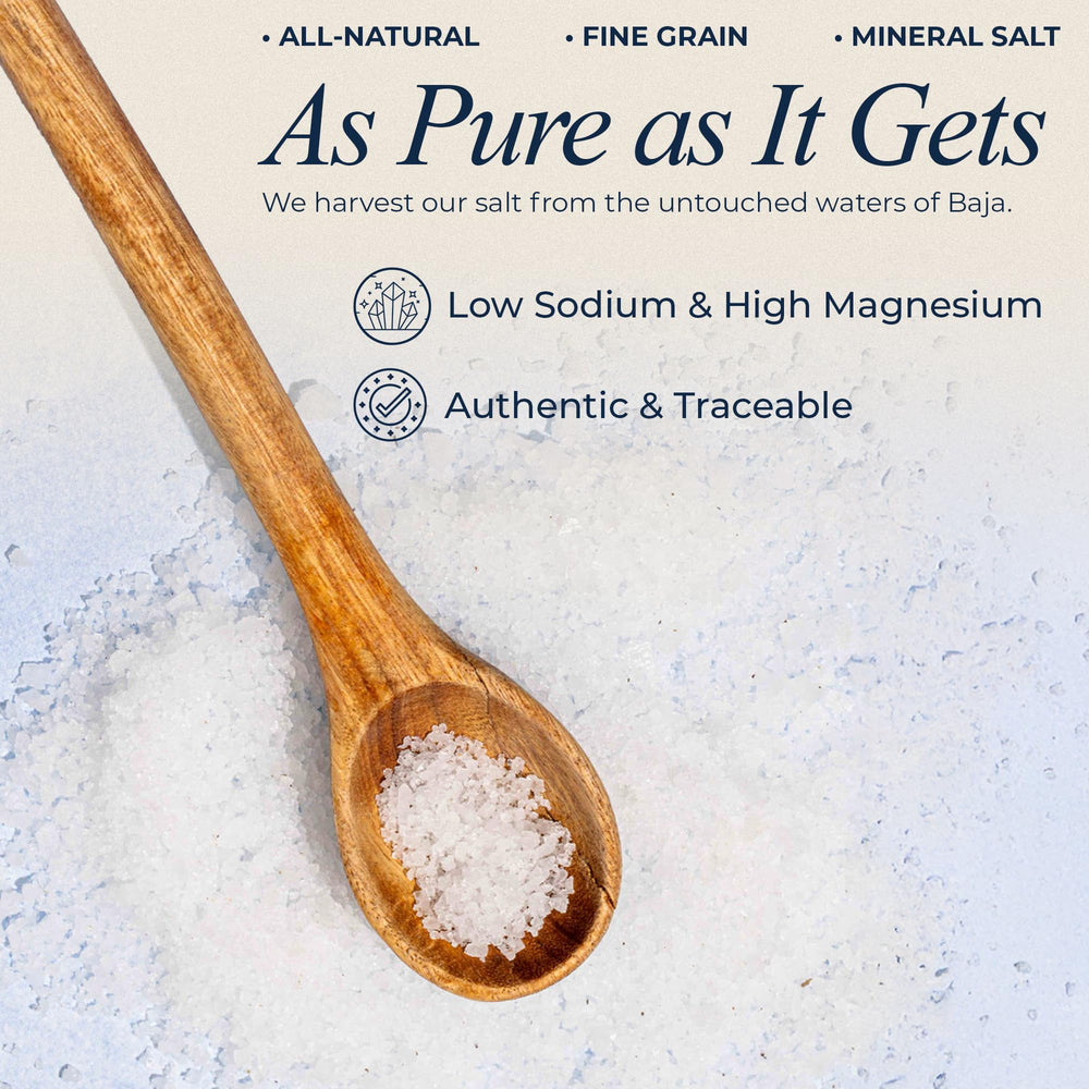 Baha Sea Salt coastline origin at Sea of Cortez emphasizing traceability benefit