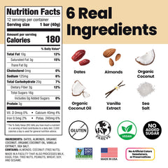 Bahamii stacked bars with visible dates almonds and organic coconut for nourishment