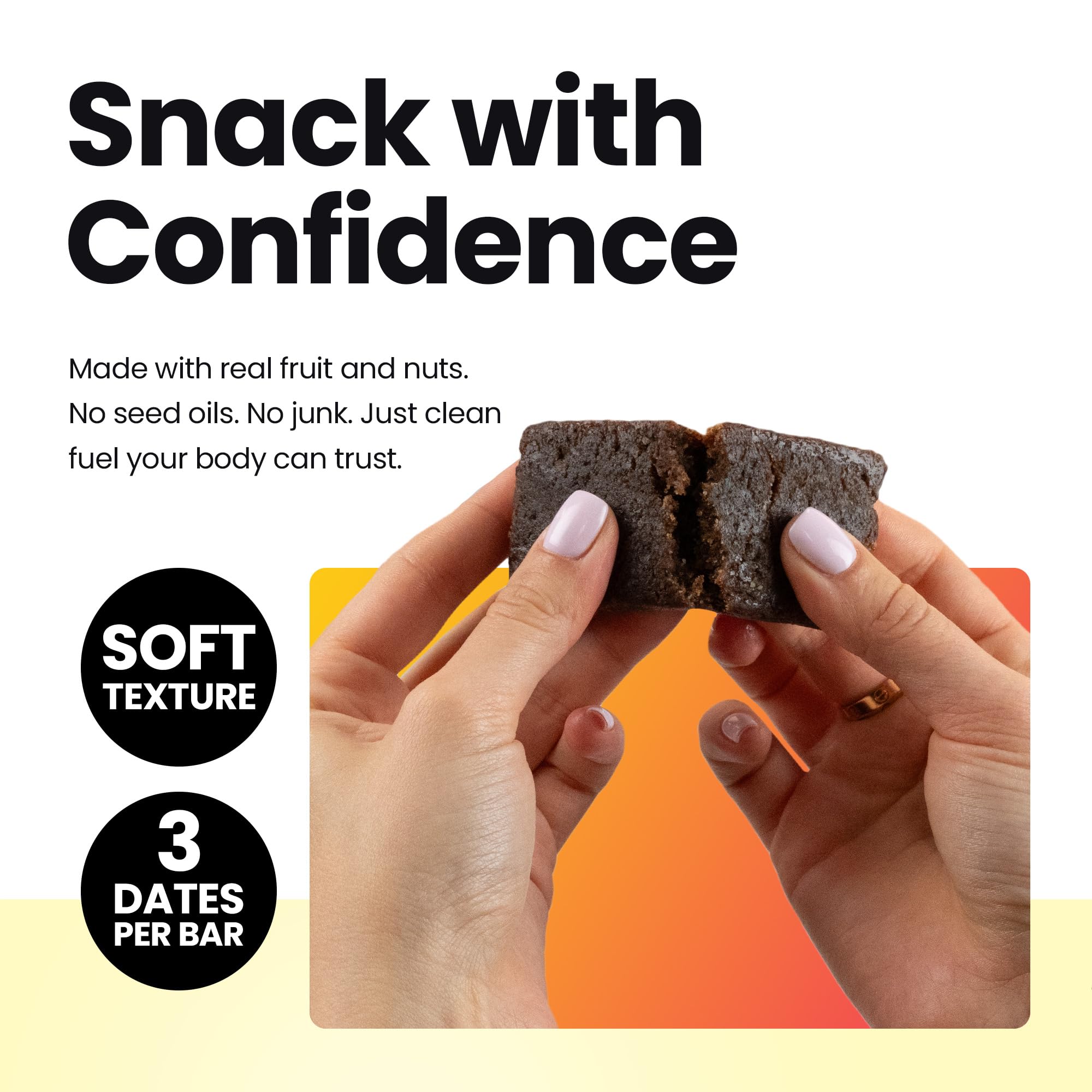 Bahamii unwrapped bar close-up showing moist texture and bite-ready appeal