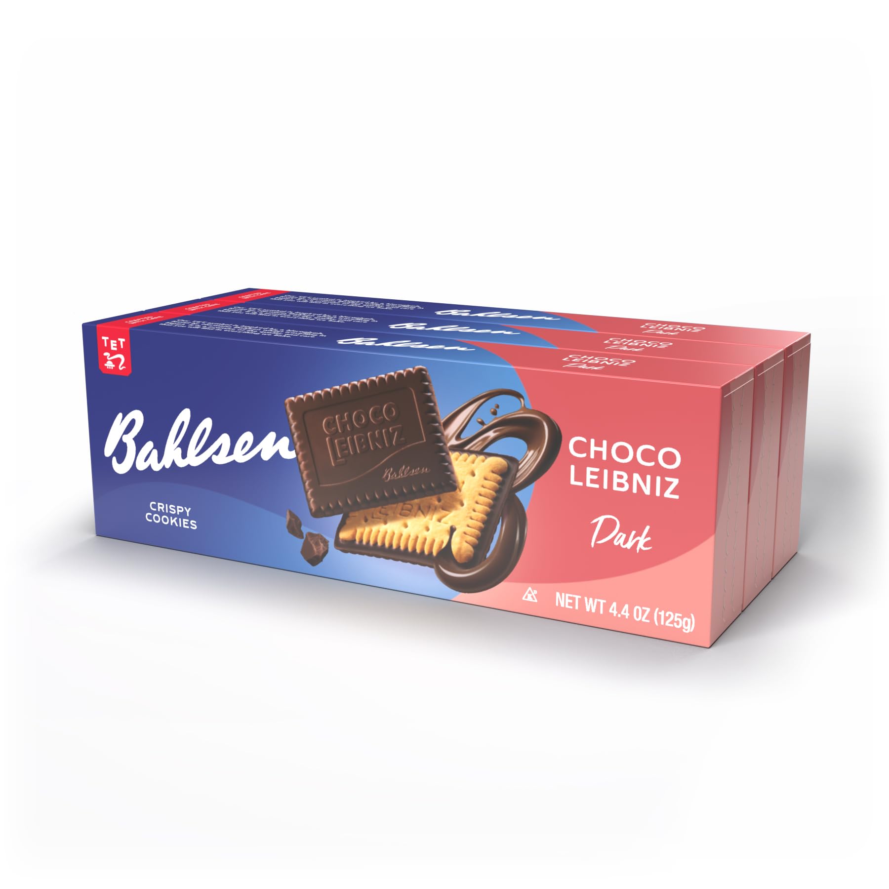Bahlsen front packaging showing three boxes and serving suggestion benefit