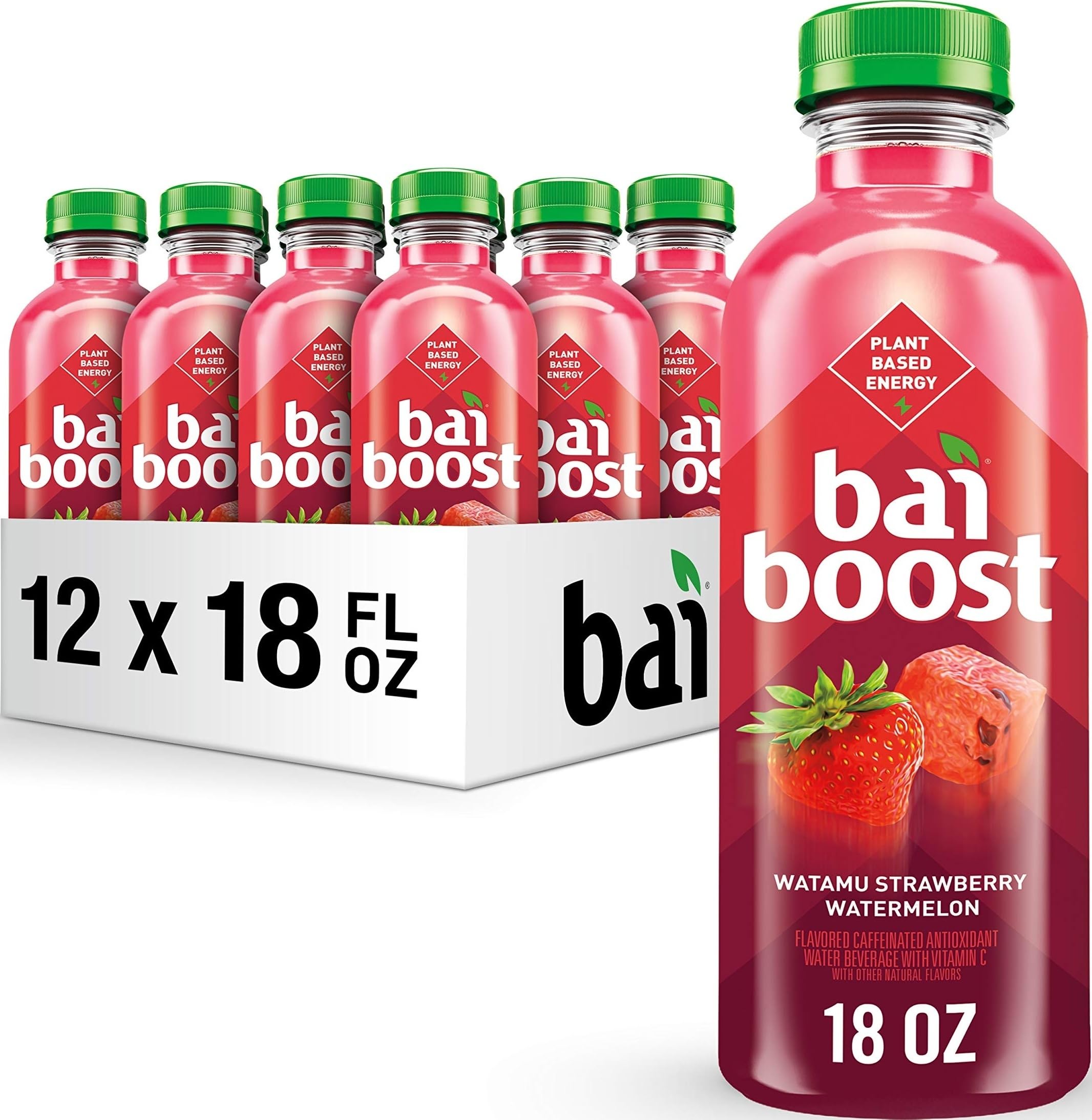 Bai front packaging showing Watamu Strawberry Watermelon flavor and 18 fl oz size for convenience