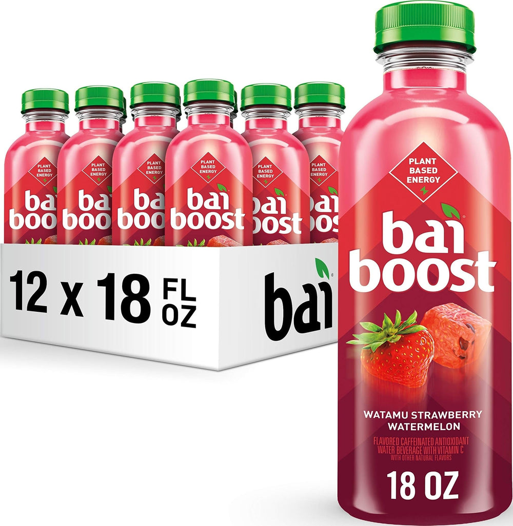 Bai front packaging showing Watamu Strawberry Watermelon flavor and 18 fl oz size for convenience