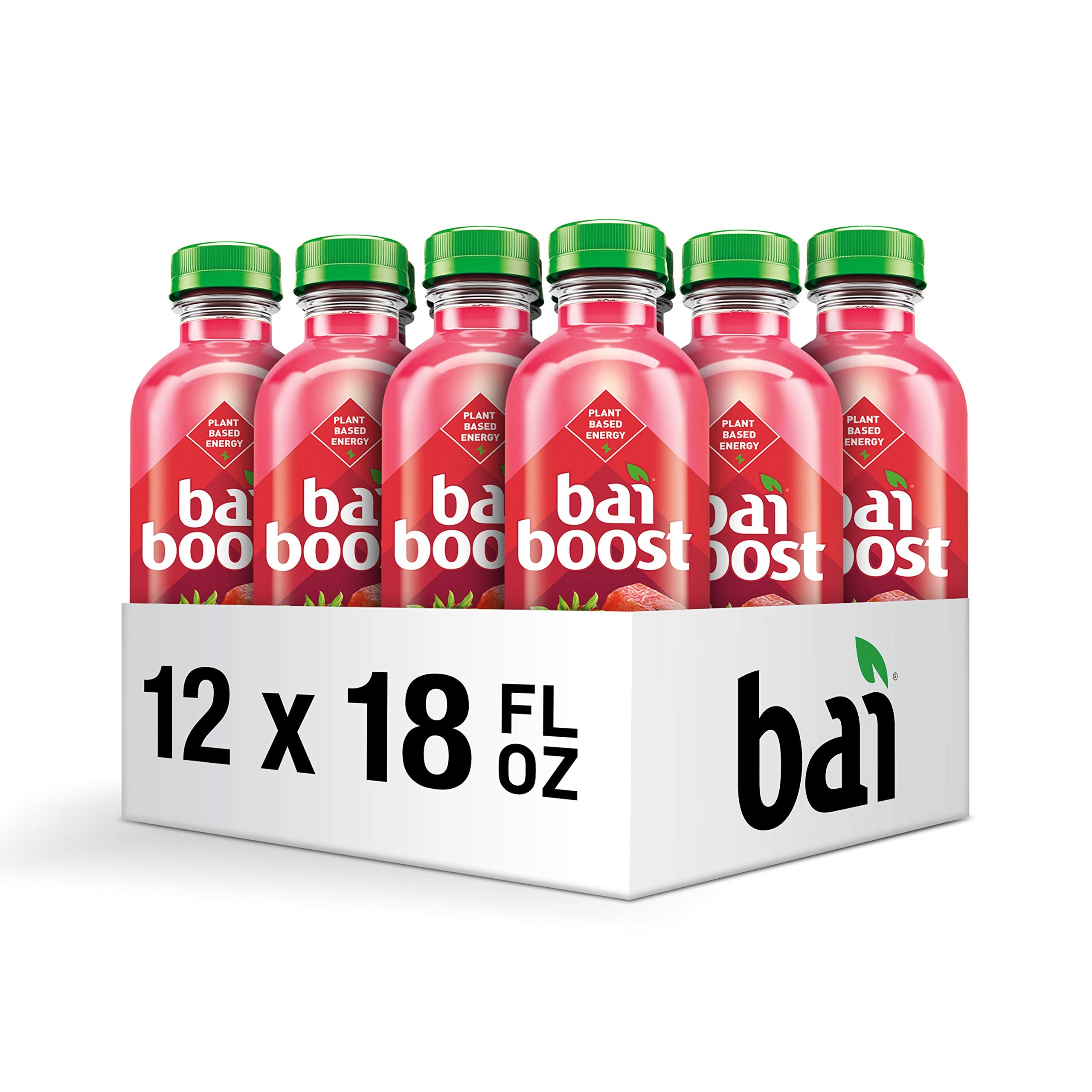 Twelve Bai bottles stacked to display the pack-of-12 convenience and storage value