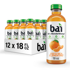 Bai Costa Rica Clementine front packaging shows bright clementine flavor and low-calorie benefit