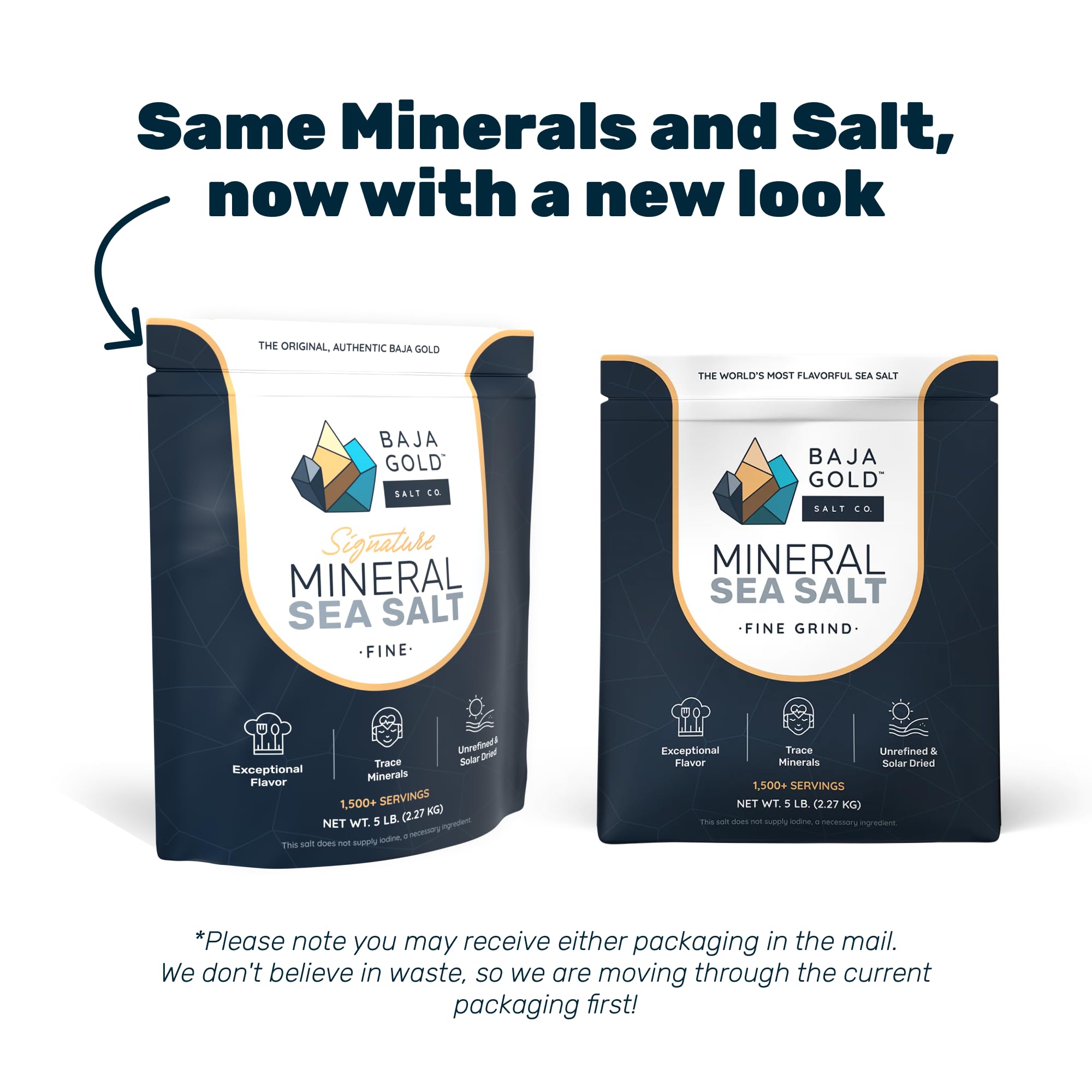 Baja Gold bag back label and nutrition panel showing product information clearly
