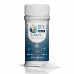 Baja Gold front packaging showing 9 oz shaker and clear label for easy countertop use