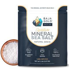 Baja Gold front packaging shows 5 lb bag and brand for pantry convenience