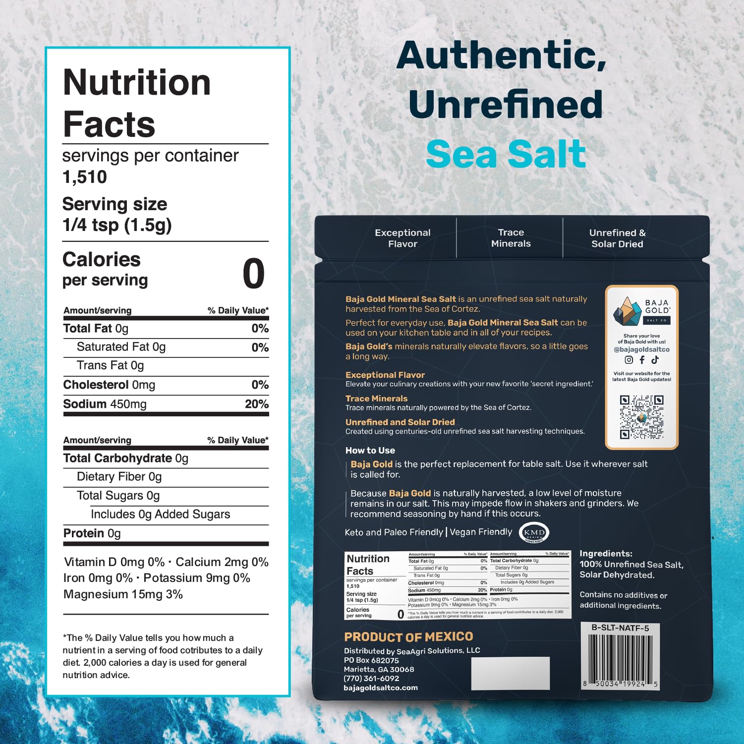 Baja Gold open resealable bag demonstrating freshness retention for long use