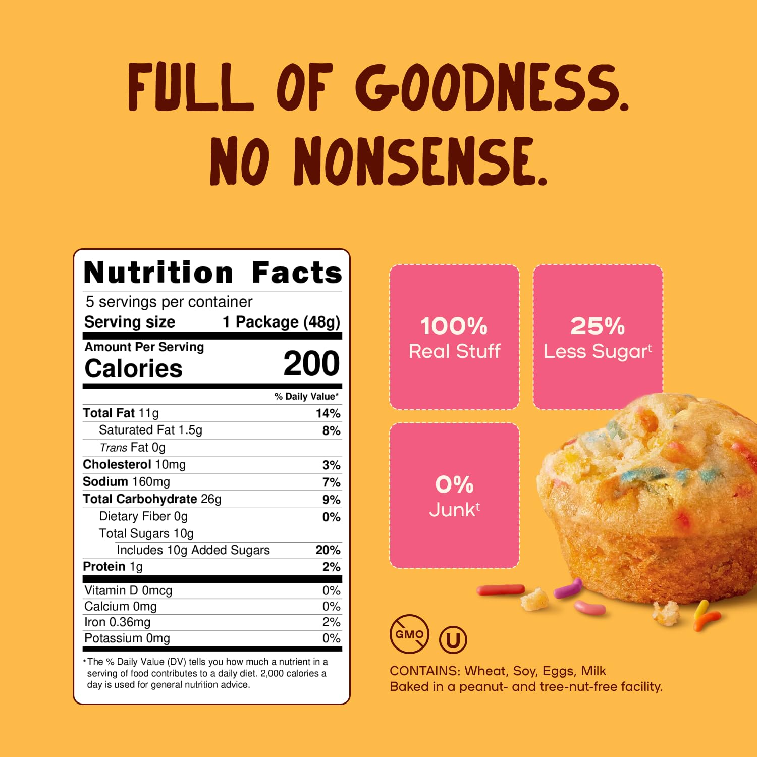 Bakeful individually wrapped muffin emphasizing on-the-go convenience and freshness