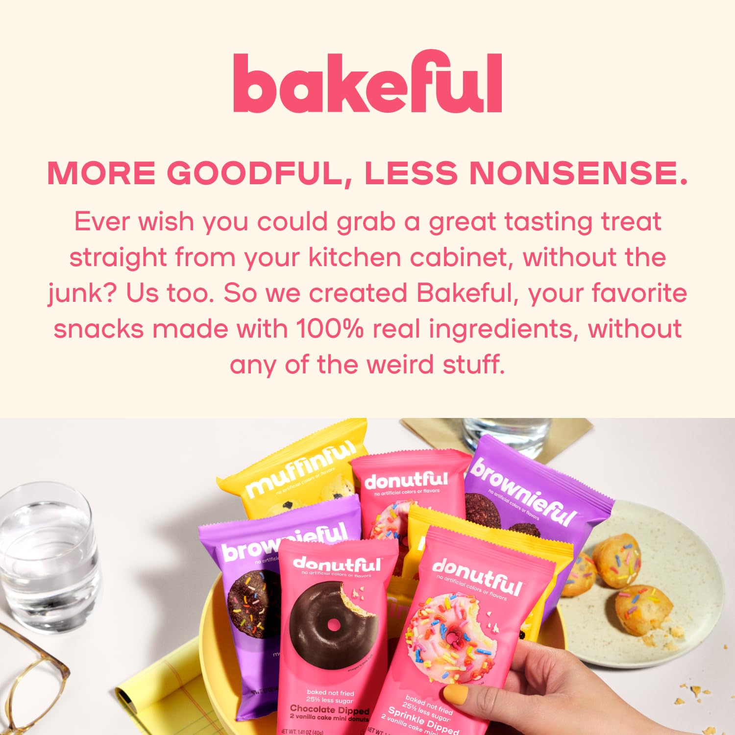 Bakeful open pack displaying multiple muffins emphasizing ready-to-serve convenience