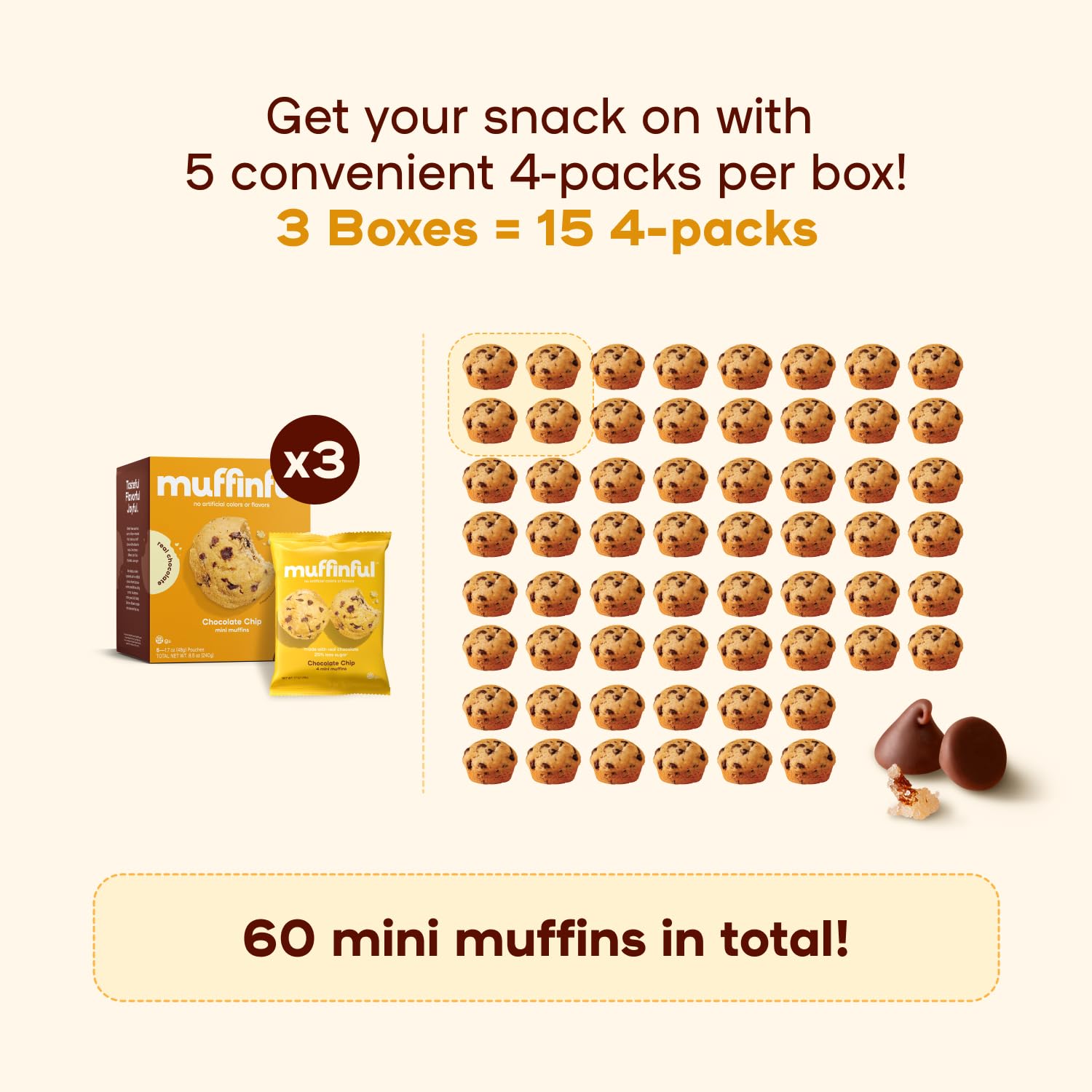 Bakeful Muffinful open four-pack demonstrating portion-ready packs