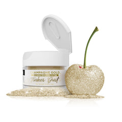 Bakell Champagne Gold jar front view showing label and compact size for easy decorating