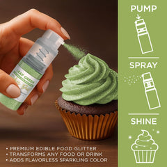 Bakell Leaf Green on cake detail creating glossy green sparkle that enhances appearance