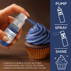 Bakell navy blue mist in cocktail glass creating swirling shimmer for dramatic presentation