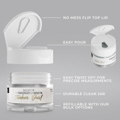 Bakell silver Tinker Dust brushed on cake edge creating reflective, dimensional highlight