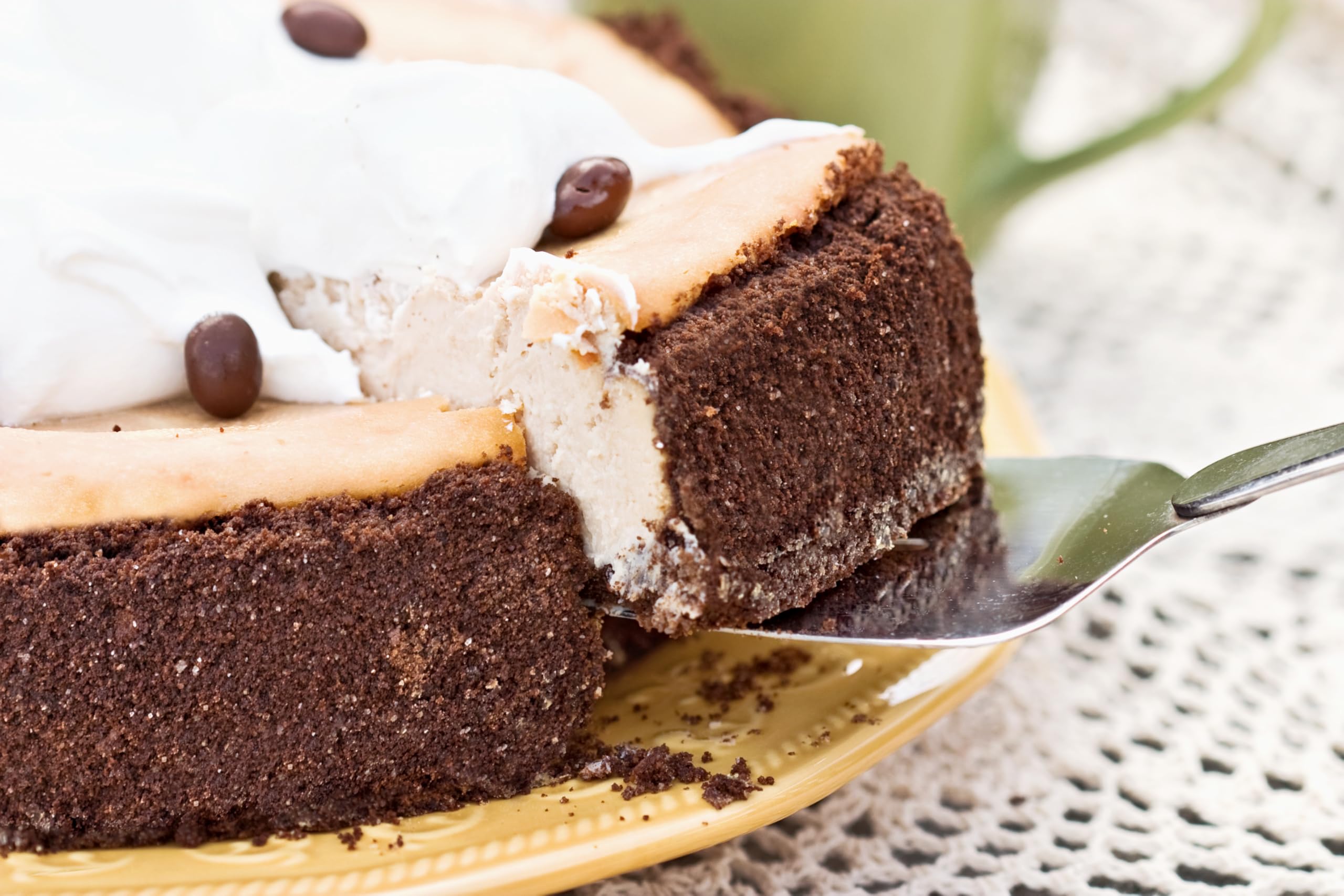 Bakerdale chocolate graham crust on cheesecake, sturdy base and rich flavor benefit