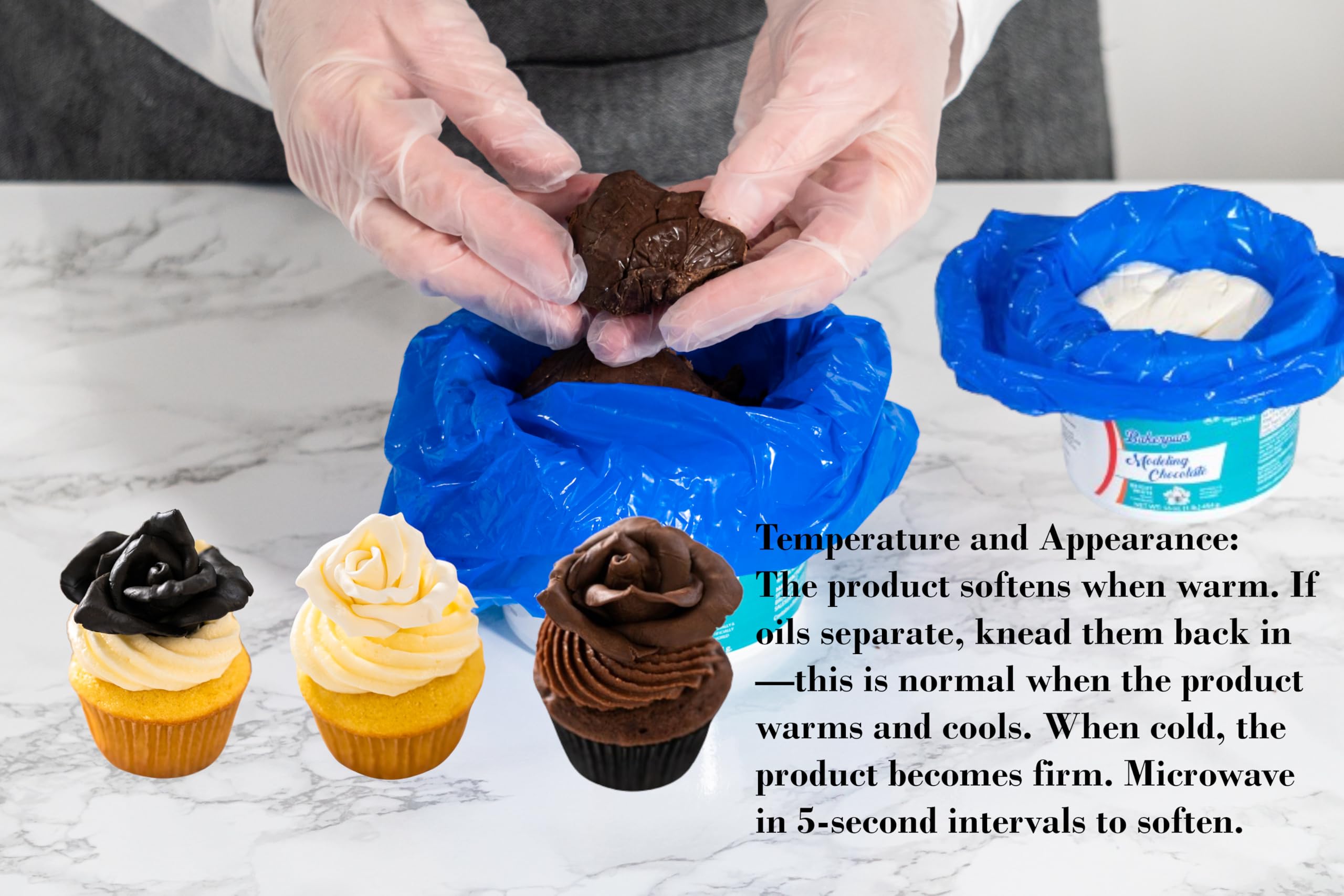 Bakerpan texture close-up demonstrating smooth, pliable chocolate ideal for sculpting