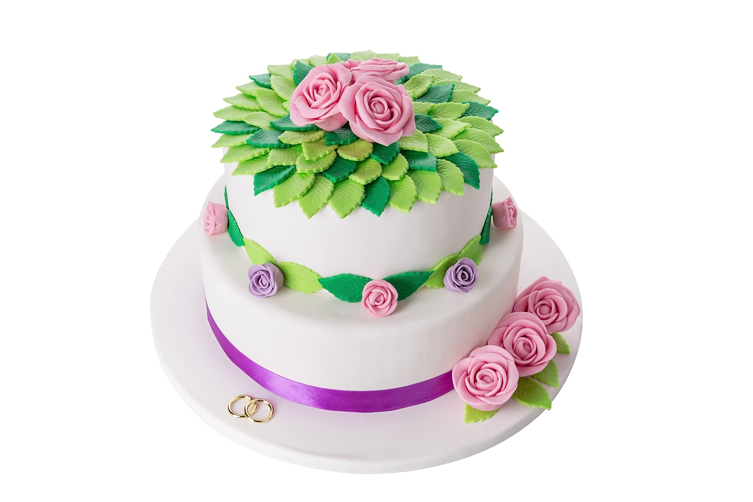 Bakerpan rolled slab draped over cake board demonstrating smooth coverage benefit
