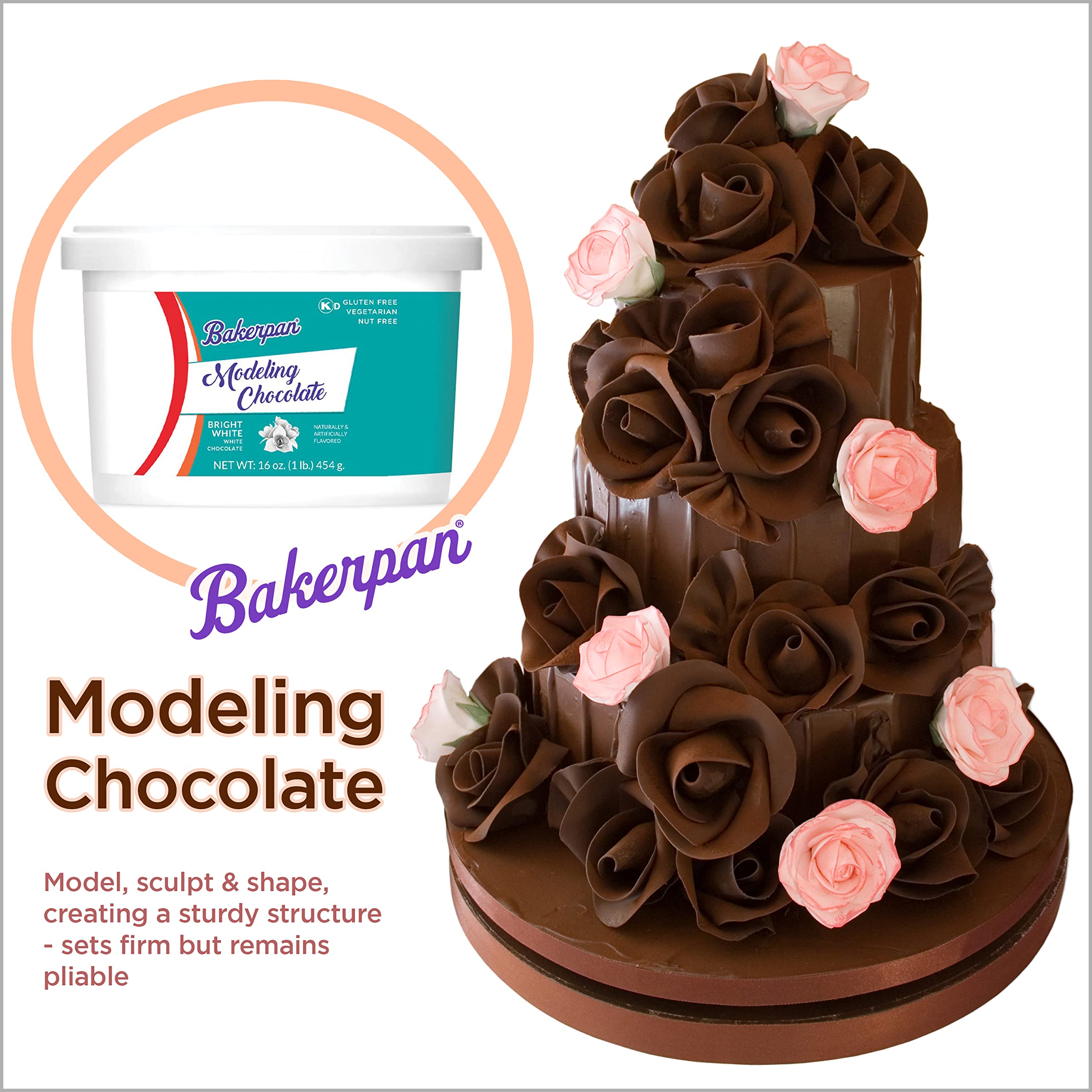 Bakerpan rolled thin sheet of white modeling chocolate enabling delicate petals