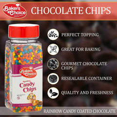 Baker's Choice close-up of candy shell and chocolate center highlighting texture