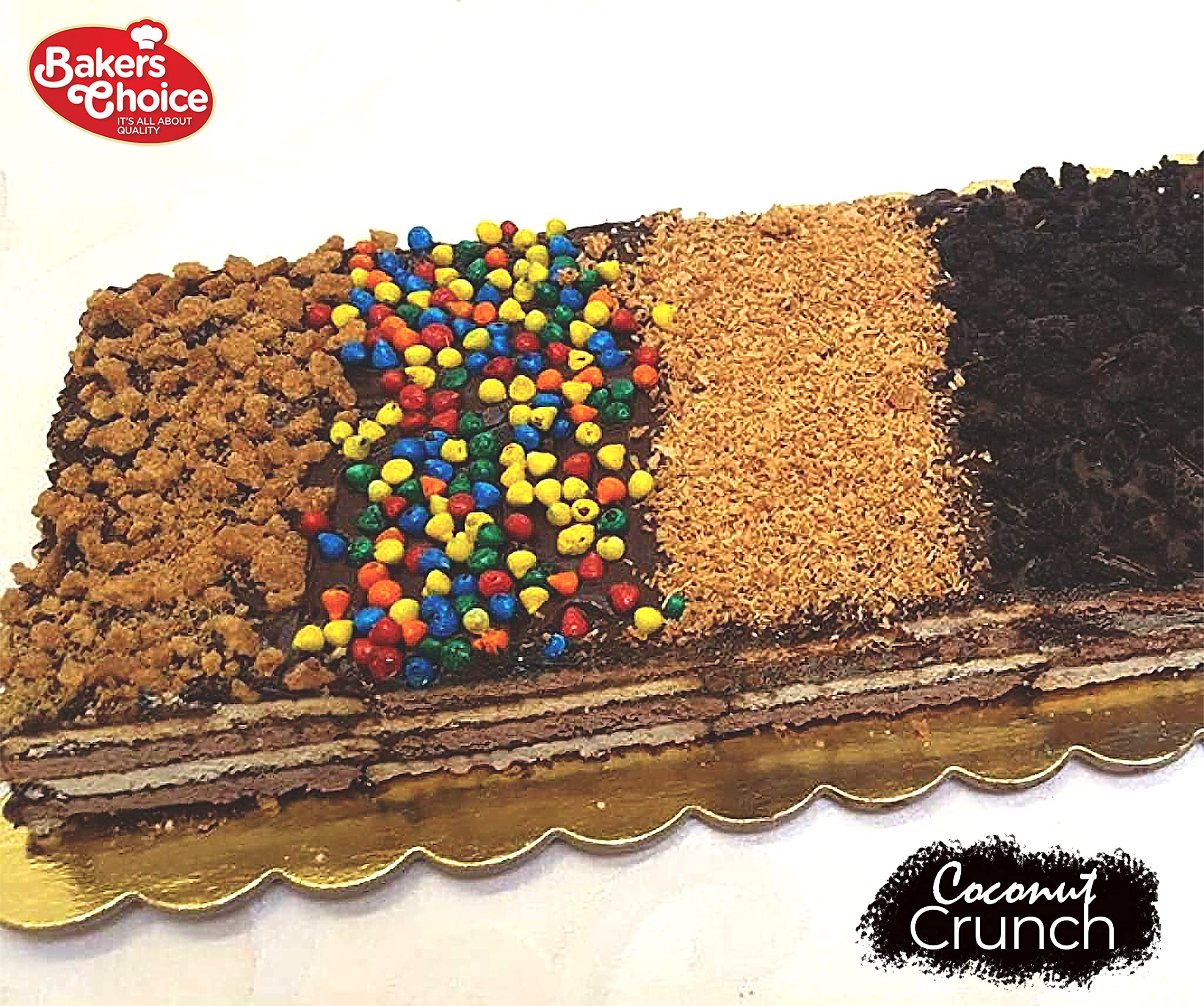 Baker's Choice coconut crunch topping on an ice cream sundae adding crunch