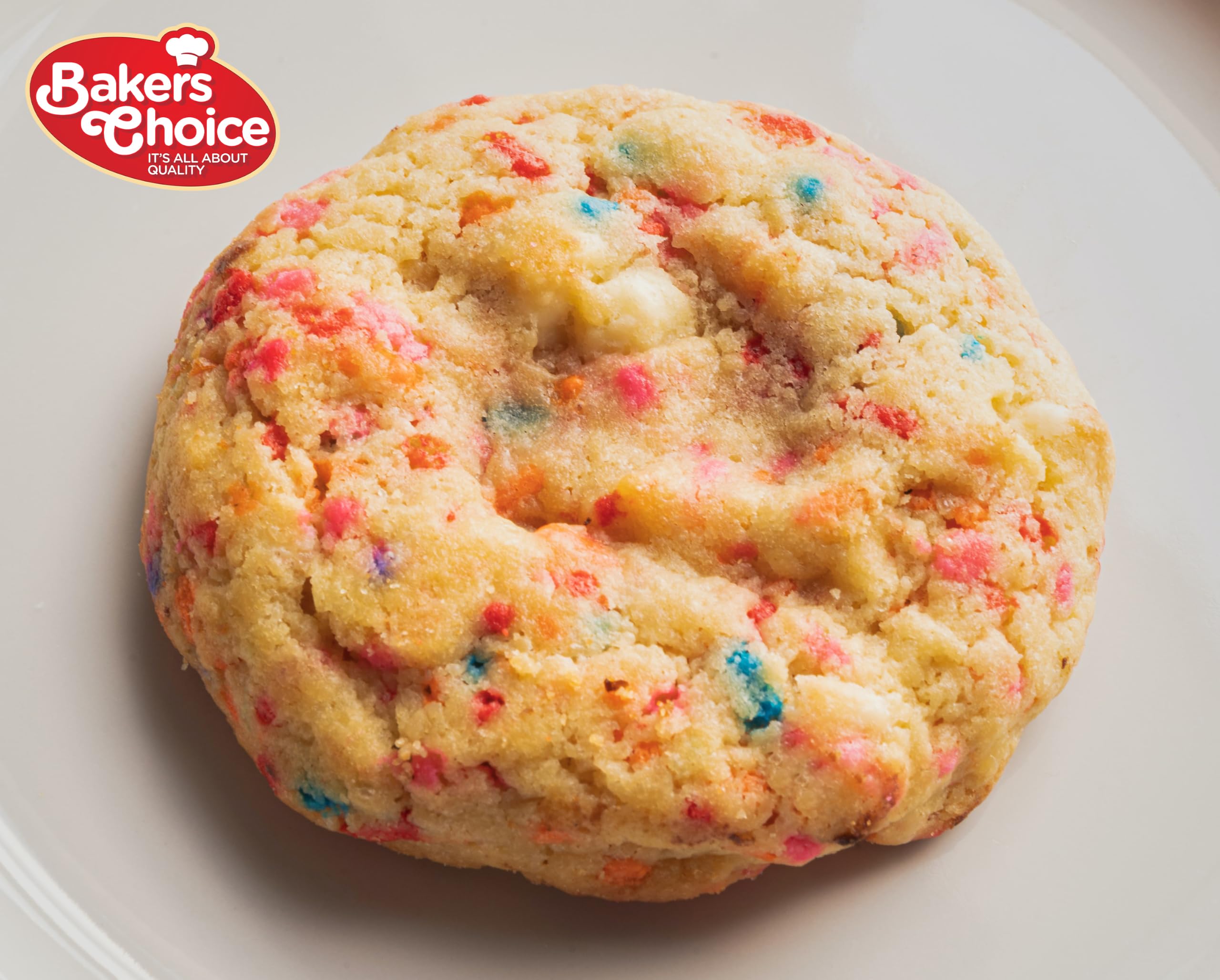 Baker's Choice chips sprinkled on ice cream adding vibrant color and crunch