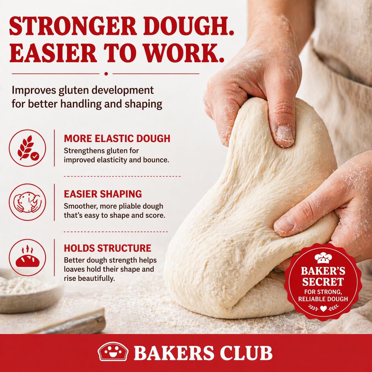 Bakers Club close-up of fine conditioner powder, benefit: smooth incorporation into flour