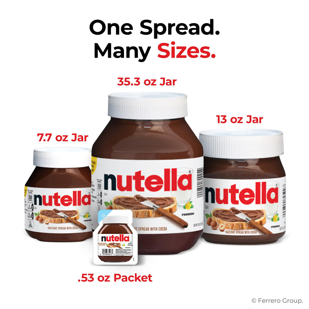 Bakery table display with Nutella cups showing enhanced customer offering benefit