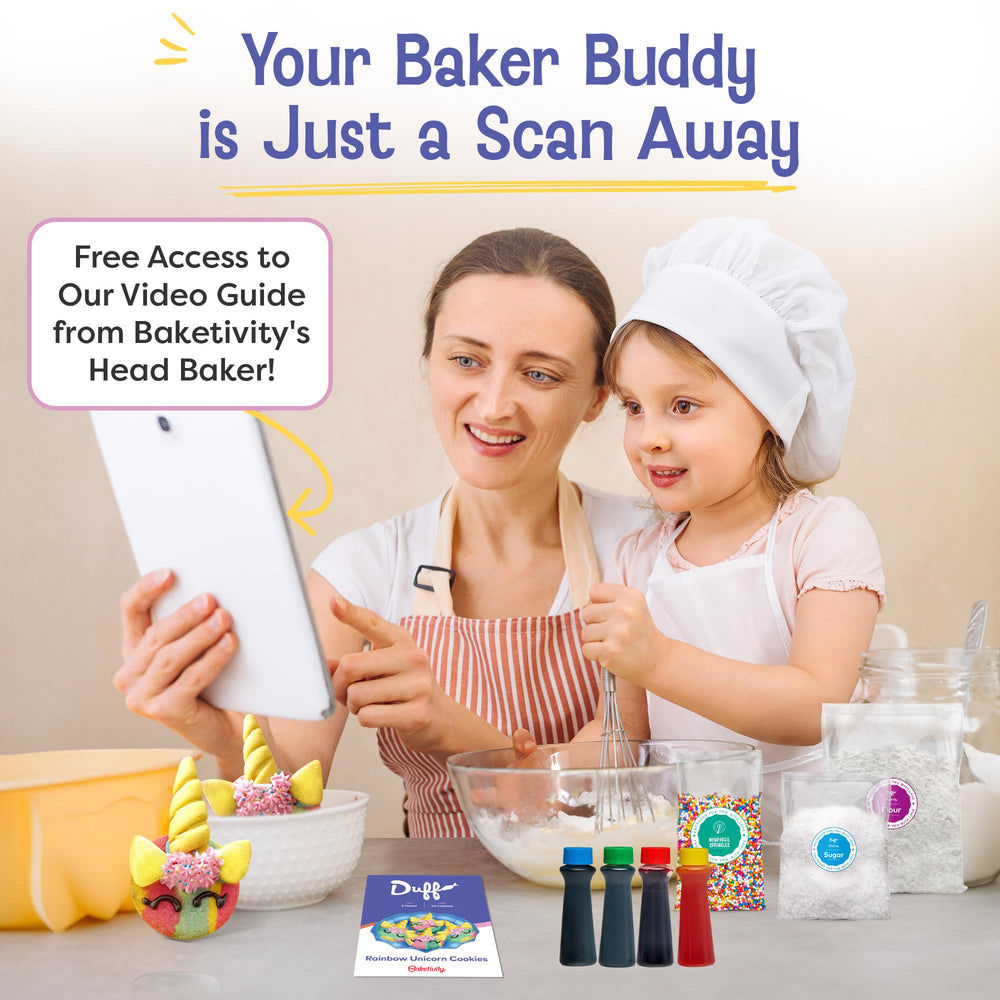 Baketivity cookie beside a hand for scale, shows size and portion per child