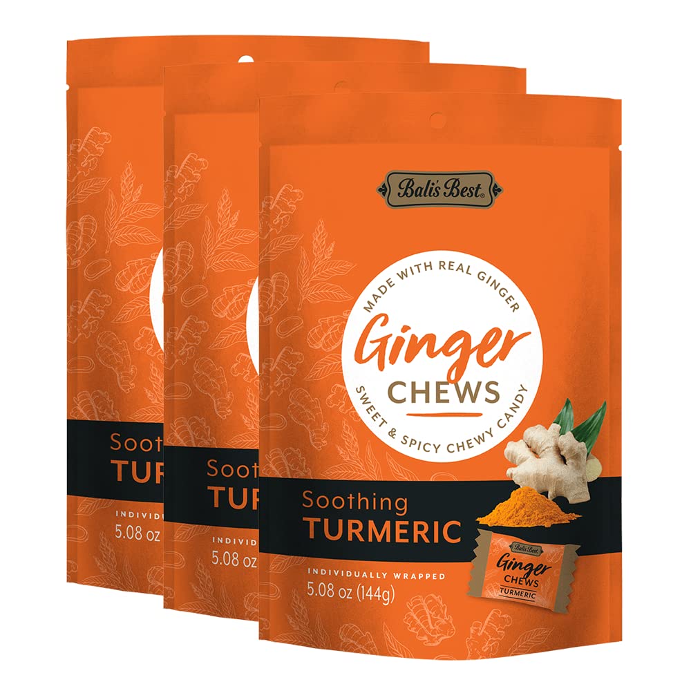 Bali's Best front packaging showing turmeric ginger chews and product benefit