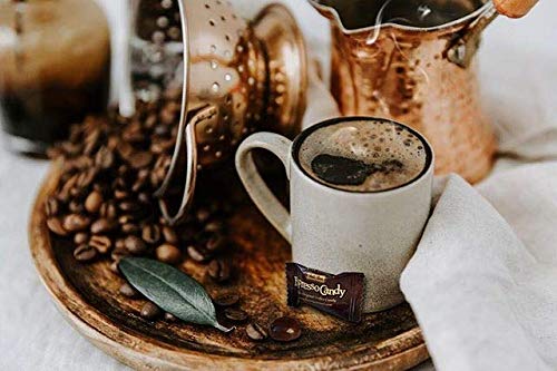 Bali's Best unwrapped candy close-up revealing glossy coffee shell and quick flavor