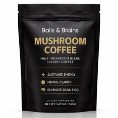 balls & brains front pouch image showing product and serving info for quick identification