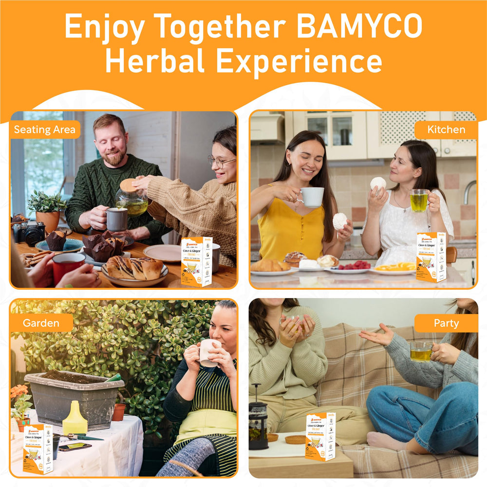 BAMYCO iced clove and ginger tea served for refreshing enjoyment