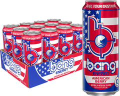 Bang American Berry front can showing bold patriotic design and shelf appeal