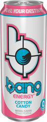 BANG cotton candy carbonation bubbles closeup highlighting refreshing texture