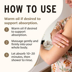 Hand-held texture of Banyan Botanicals sesame oil demonstrating nourishment