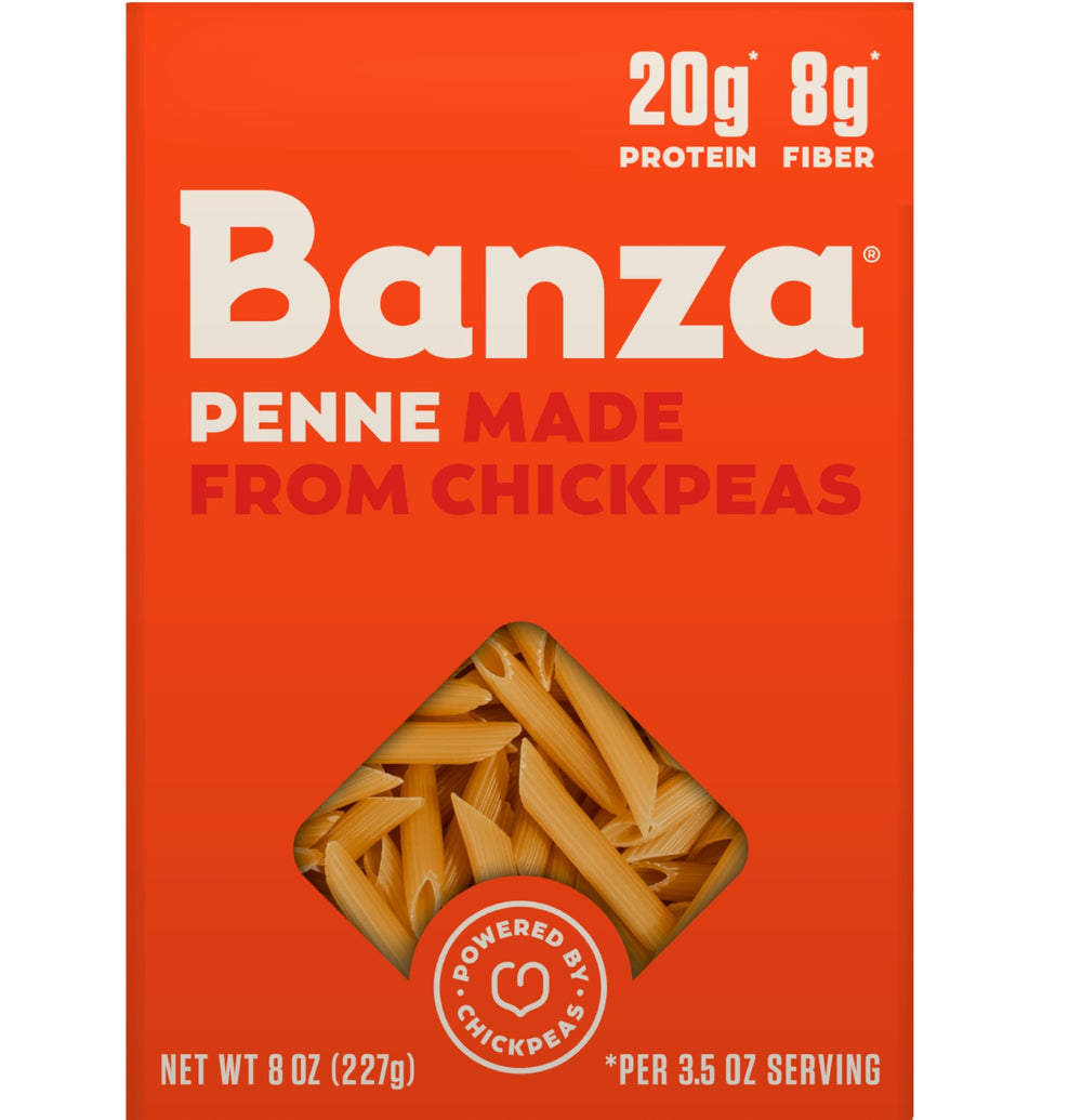 Banza penne served at family dinner illustrating kid-friendly appeal